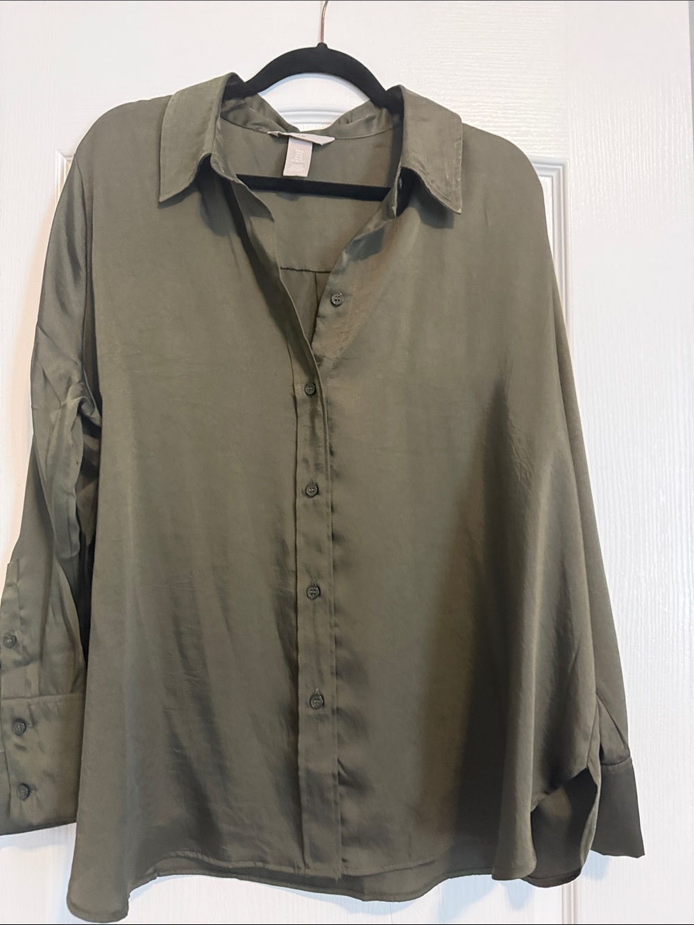 Olive Green Women’s Button-Up Shirt